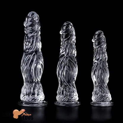 9.5in 10.7in 11.8in Clear Crystal Huge Animal Dildo For Love Cock Sex Toy