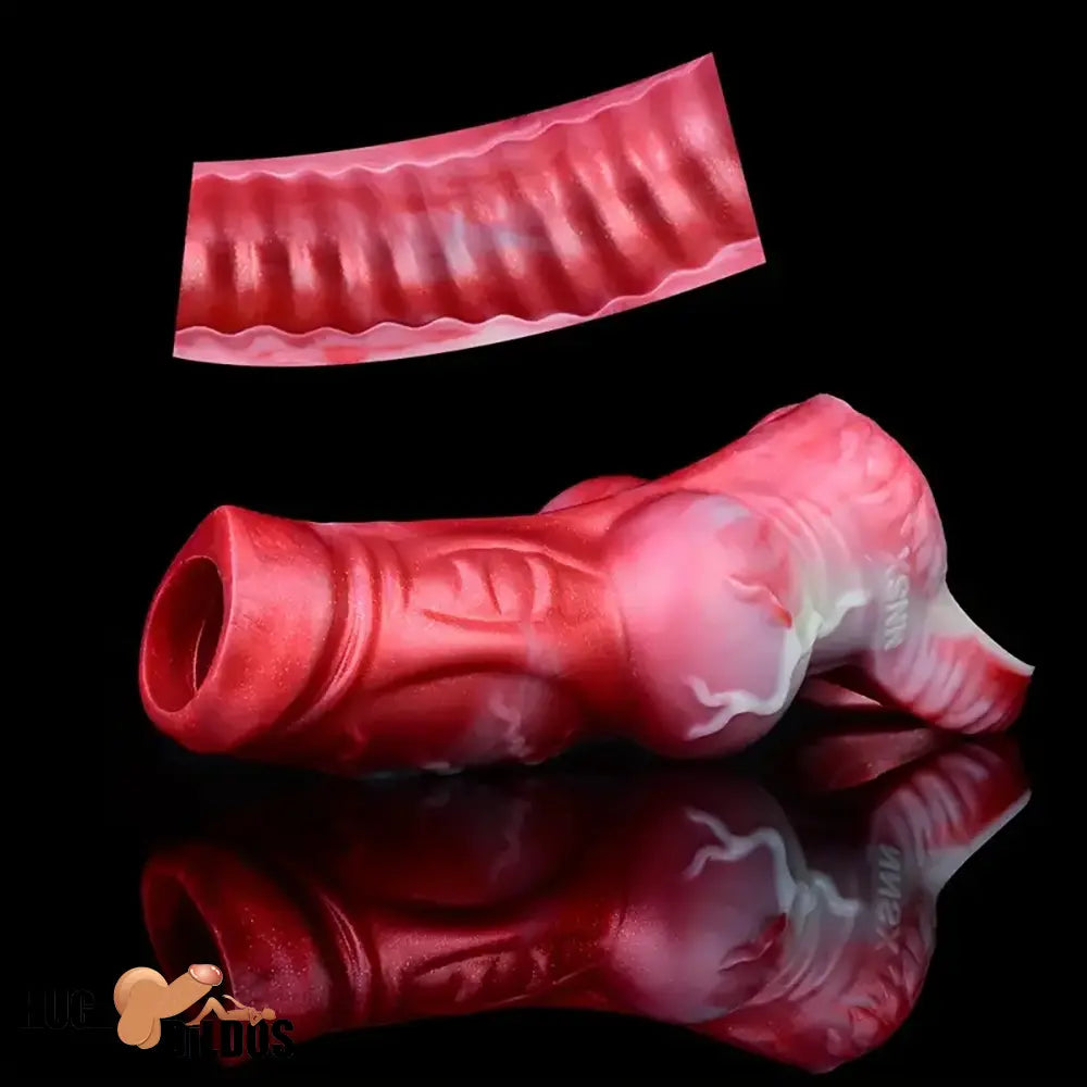 4.92in 5.83in Silicone Soft Dildo Sleeve Dog Animal Knotted Extender
