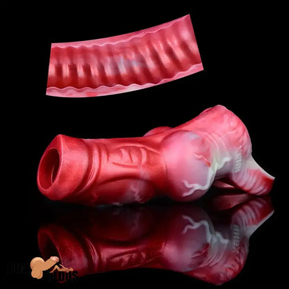 4.92in 5.83in Silicone Soft Dildo Sleeve Dog Animal Knotted Extender