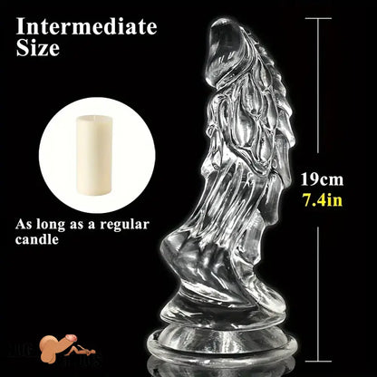 8.66in Clear Huge Spiked Monster Fantasy Dildo For Women Cock Sex Toy
