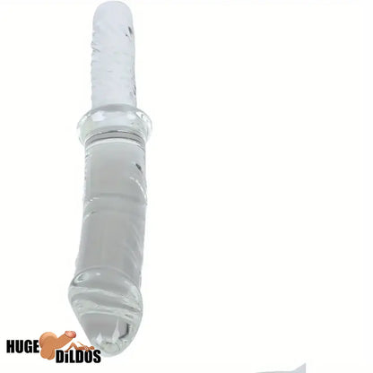 11.4in Realistic Clear Glass Crystal Dildo For Hands-Free G Spot Play Game