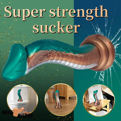 9.06in Silicone Soft Big Fantasy Snake Curved Dildo For Sex Love Toy