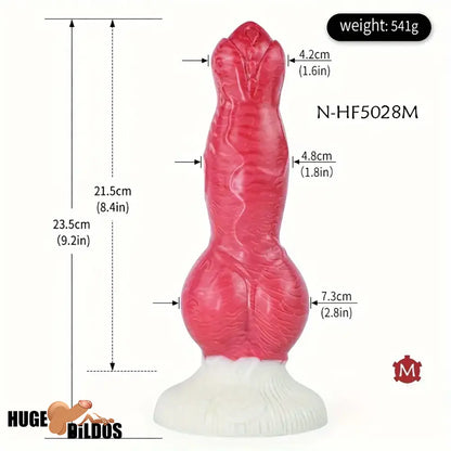 8.27in 9.2in 10.8in Fantasy Dog Cock Silicone Big Knot Soft Clit Sex Dildo