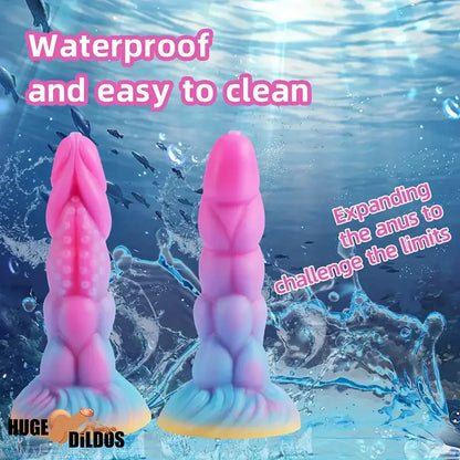 7.8in Monster Luminous Silicone Women Dildo For Hands-Free G Spot