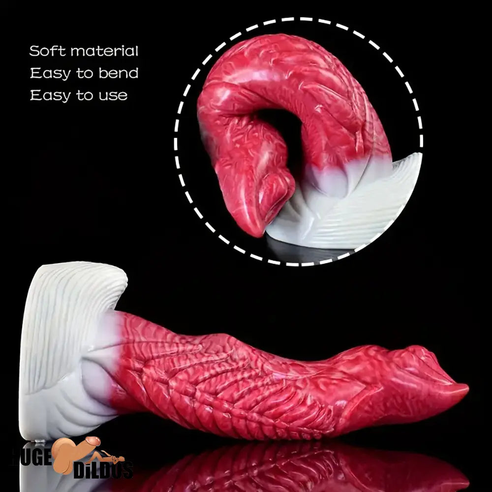 9.06in Real Cock Big Monster Penis Soft Silicone Dildo Suction Cup Base