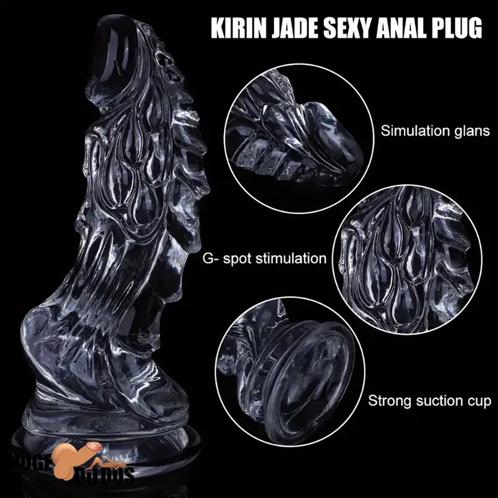 8.66in Clear Huge Spiked Monster Fantasy Dildo For Women Cock Sex Toy