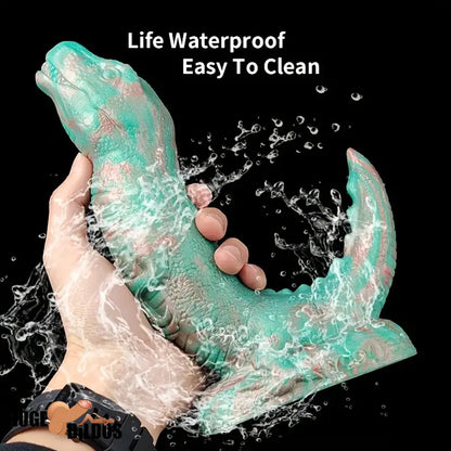8.66in Fantasy Animal Dinosaur Monster Silicone Thick Soft Dildo For Play