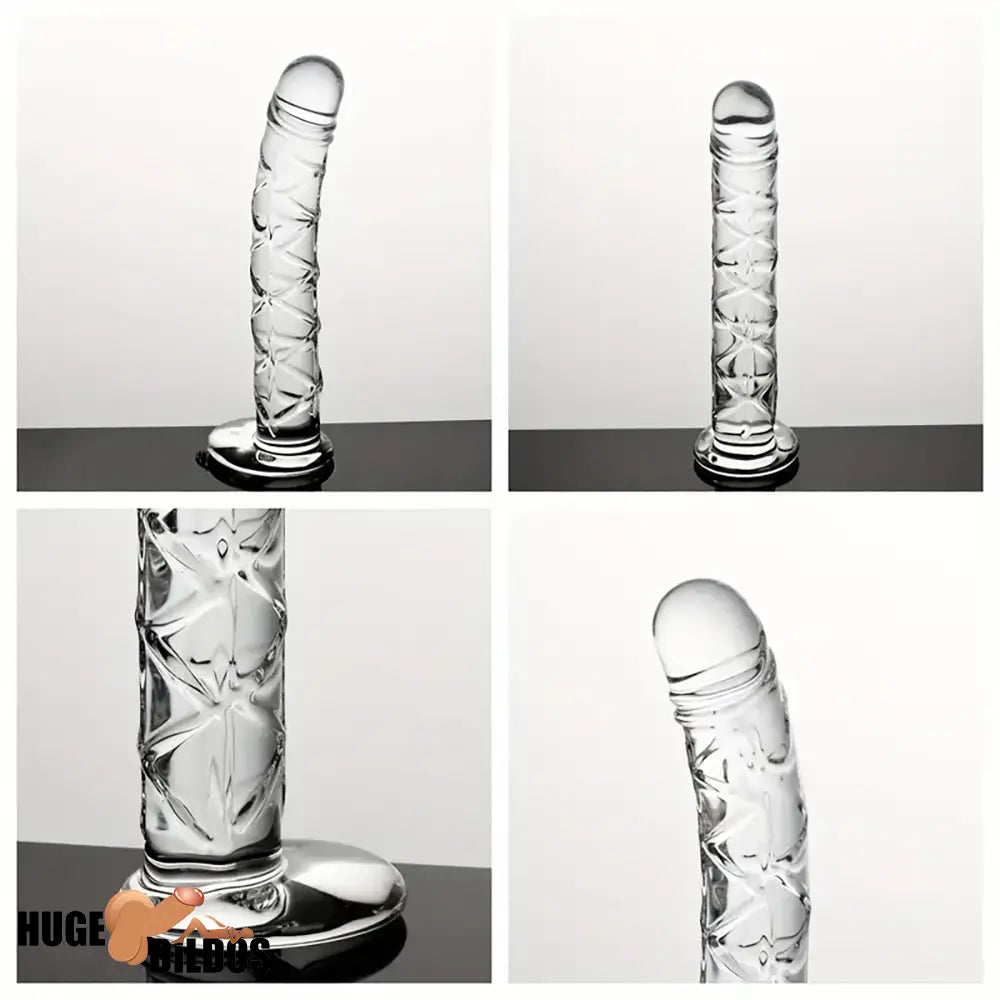 6.5in Clear Unisex Glass Crystal Dildo For Female Male Lesbian Gay Cock
