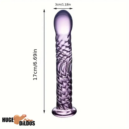 6.69in Realistic Pink Threaded Glass Durable Dildo For Female Sex Pleasure