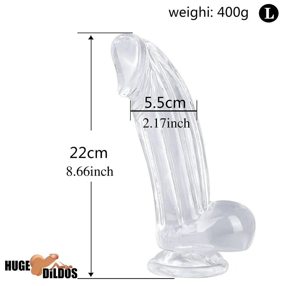 6.3in 7.28in 8.66in Realistic Clear Women Men Dildo With Suction Cup