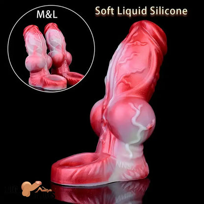 4.92in 5.83in Silicone Soft Dildo Sleeve Dog Animal Knotted Extender