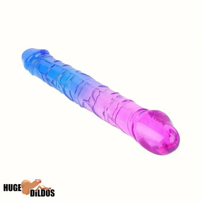 12.6in 17.32in Gradient Color Big Double Heads Dildo For G-Spot Vagina