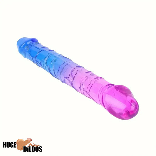 12.6in 17.32in Gradient Color Big Double Heads Dildo For G-Spot Vagina