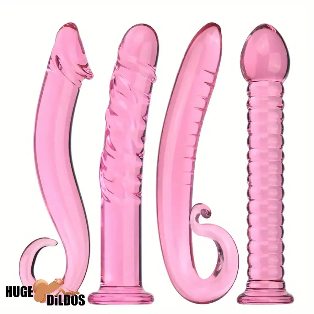 7.09in 7.28in 7.48in Clear Unisex Glass Crystal Dildo For G Spot Sex Cock