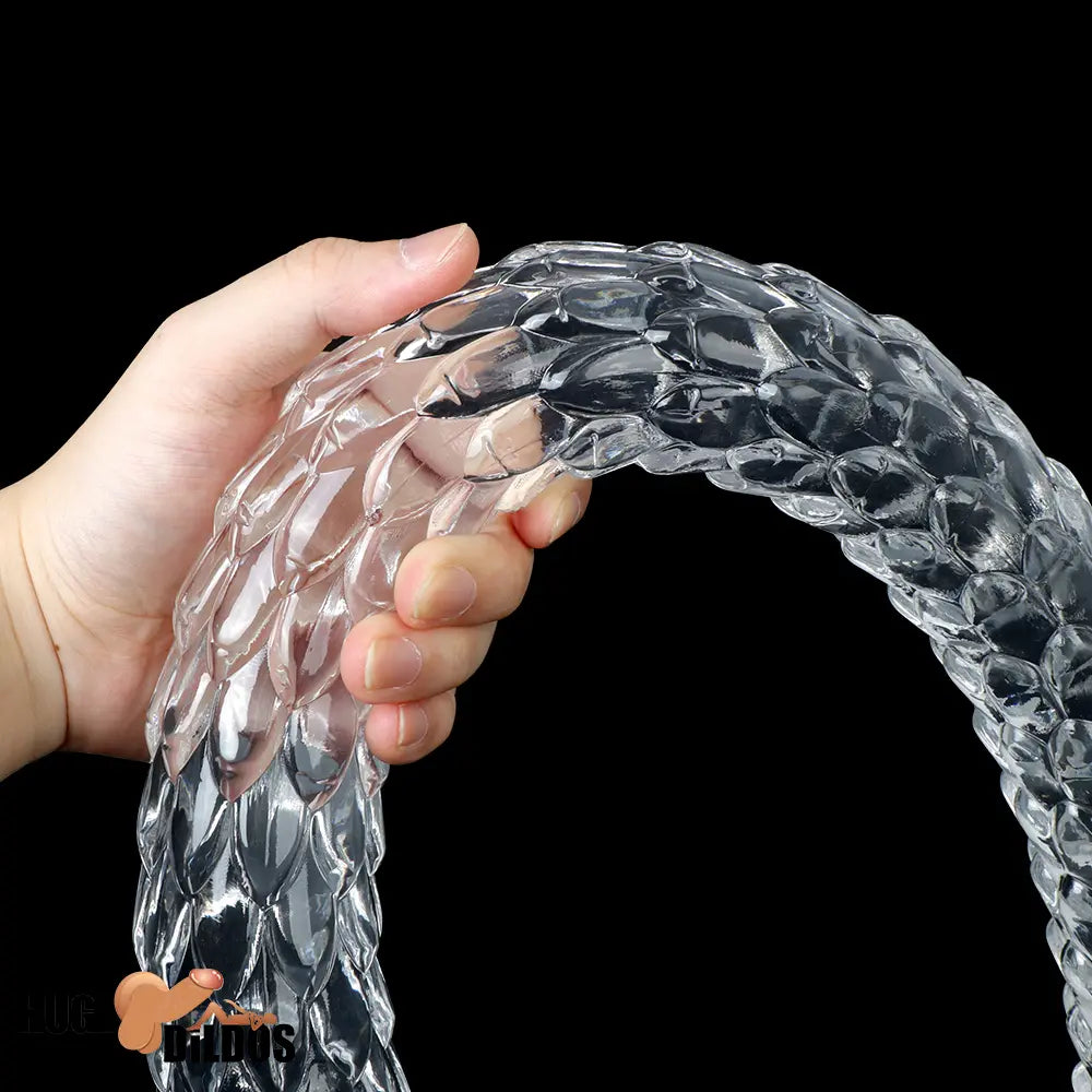 15.75in 19.69in 23.62in Huge Long Snake Scaly Clear Dildo Adult Penis Toy