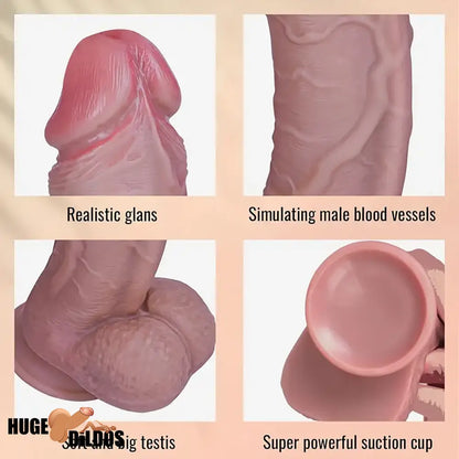 11.42in Realistic Large Silicone Soft Skin Feel Dildo Personal Massager Cock