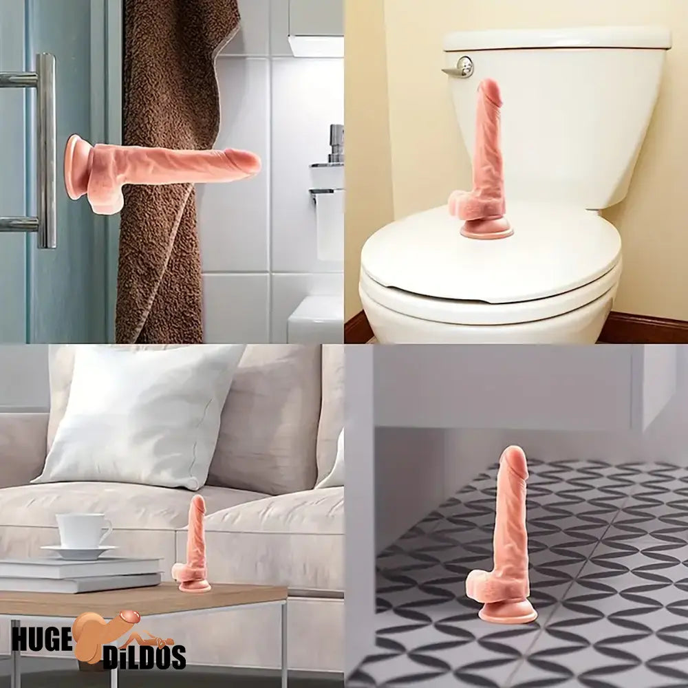 7.2in Premium Realistic Dildo With Lifelike Testicle For G Spot Stimulation