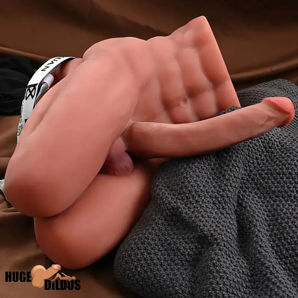 7.9in Premium Silicone Soft Dildo With 14.6lb Muscle Sex Doll Torso Love Toy