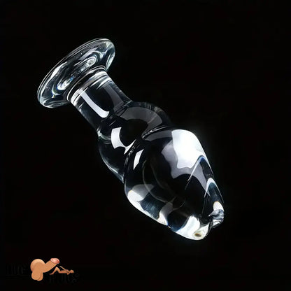 4.53in Clear Elegant Glass Crystal Durable Dildo For Female Male With Base