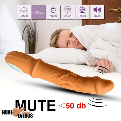 8.46in Automatic Soft Real Silicone G Spot Heating Vibrating Adults Dildo