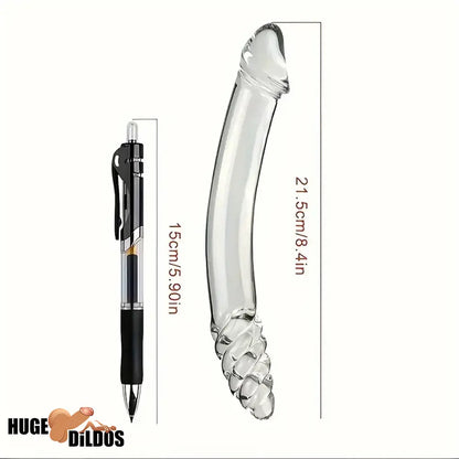8.4in Clear Elegant Glass Crystal Dildo For Female Male Lesbian Gay Sex