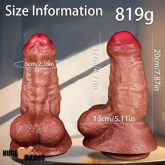 7.87in Lifelike Thick Silicone Soft Dildo For Anal Expansion Adult Cock Toy