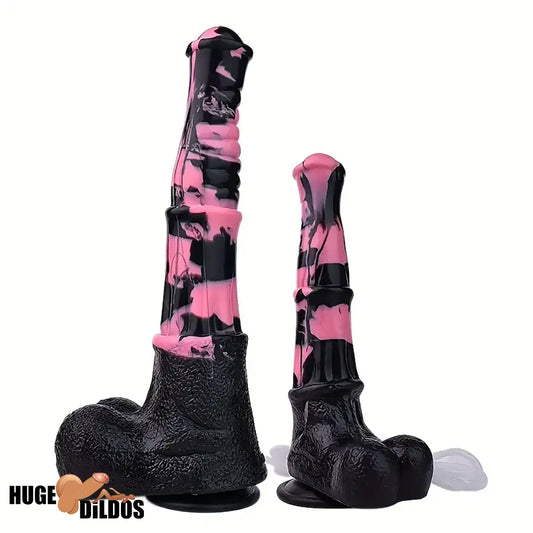 9.64in 13.77 Big Horse Animal Cock Silicone Ejaculation Dildo For Clit Play