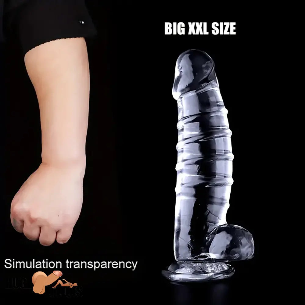 12.9in Realistic Spiral Texture Big Women Dildo For Hands-Free G Spot Play