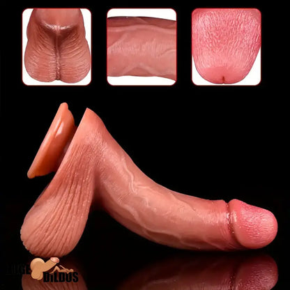 8.66in Soft Real Big Silicone Curved G Spot Dildo For Hands Free Cock Play