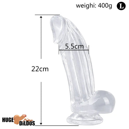 6.3in 7.28in 8.66in Realistic Clear Women Men Dildo With Suction Cup