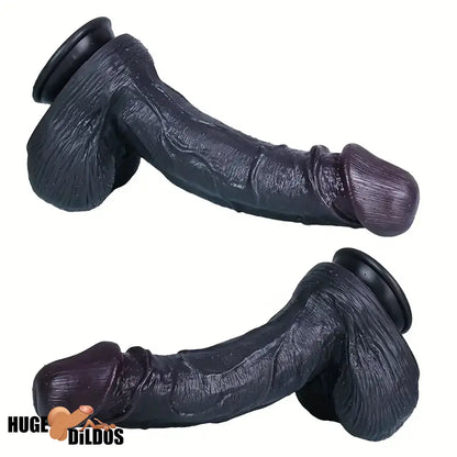 11.4in Silicone Ebony Large Soft Dildo For Women Couples Suction Cup