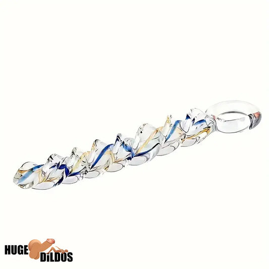 8.66in Spiral Texture Glass Dildo For Women Men Anal Vaginal Durable Sex Toy