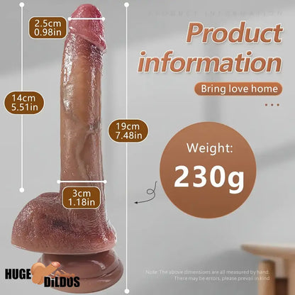 7.48in 8.66in Real Lifelike Silicone Soft Dildo For Female Sex Cock Pleasure