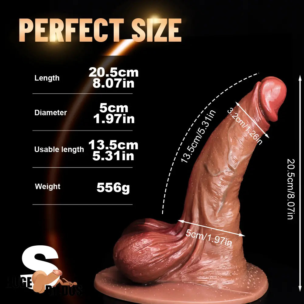 8.07in 9.25in Soft Liquid Silicone Big Real Masturbation Large Dildo