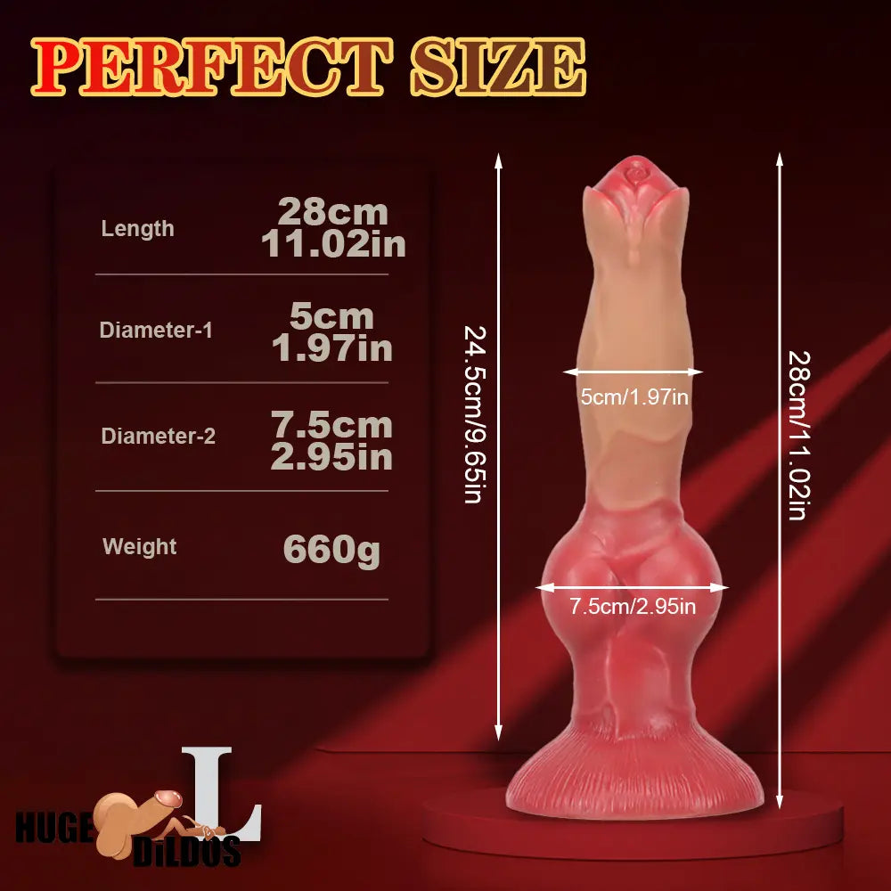 7.48in 9.45in 11.02in 12.99in Soft Silicone Large Dog Knotted Dildo