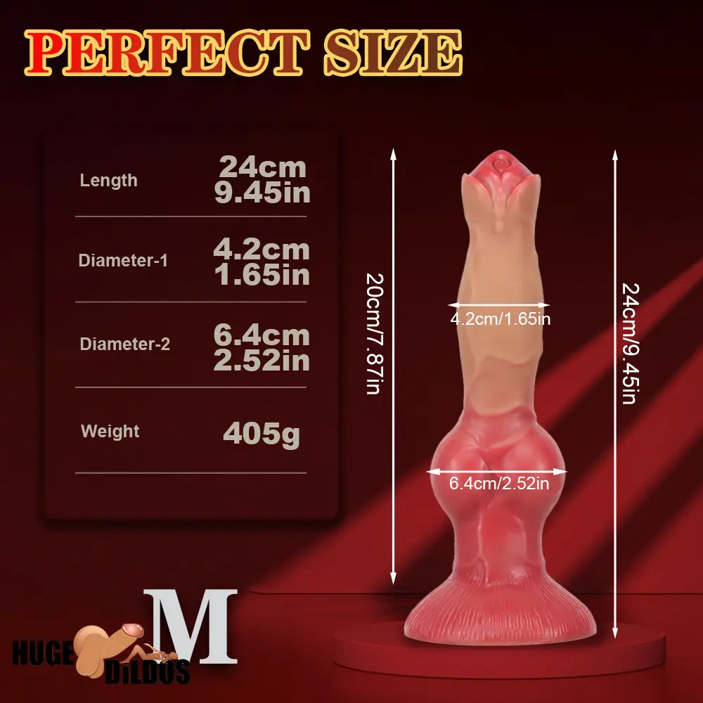 7.48in 9.45in 11.02in 12.99in Soft Silicone Large Dog Knotted Dildo