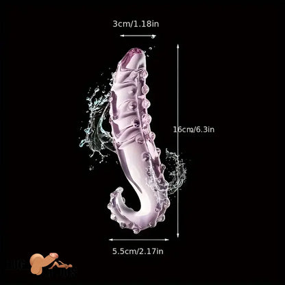 6.3in Glass Crystal Tentacle Octopus Durable Dildo For Female Sex Pleasure