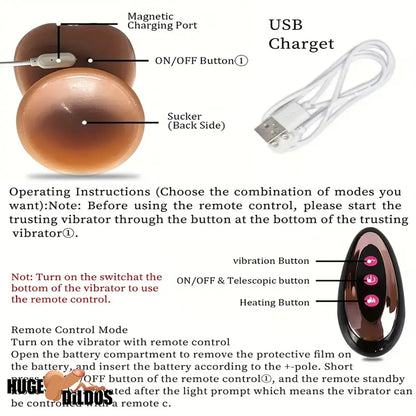 8.6in Vibrating Thrusting Big Silicone Soft Heated Dildo For Women Men