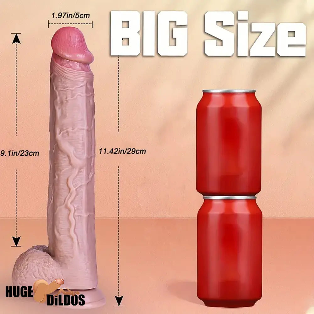 11.42in Realistic Large Silicone Soft Skin Feel Dildo Personal Massager Cock