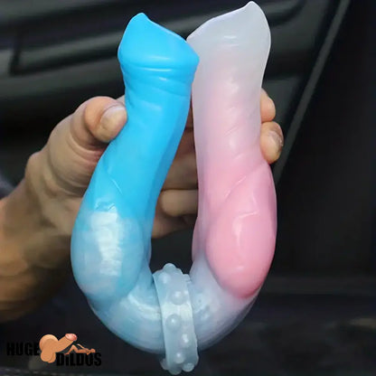 12.2in Silicone Double Ended Knot Dog Big Soft Dildo For Lesbian Indoor