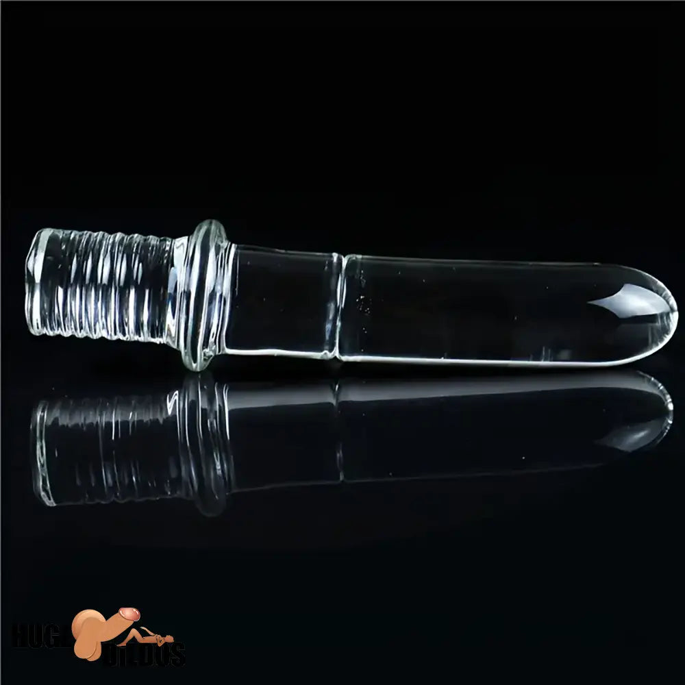 6.69in 6.88in 7.08in 7.28in Clear Unisex Glass Crystal Dildo With Handel Toy