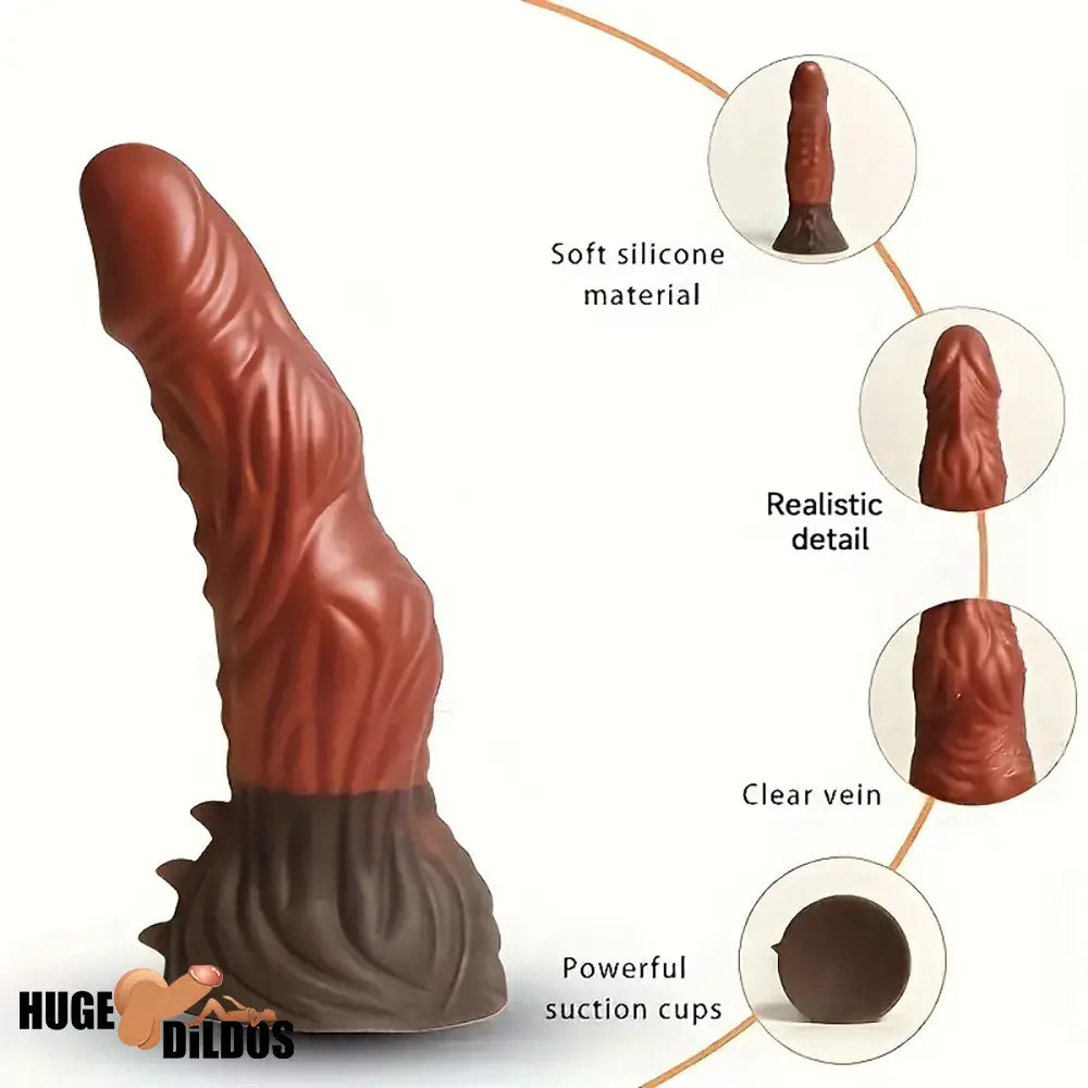 8.11in Soft Real Big Silicone Monster G Spot Dildo For Hands Free Game