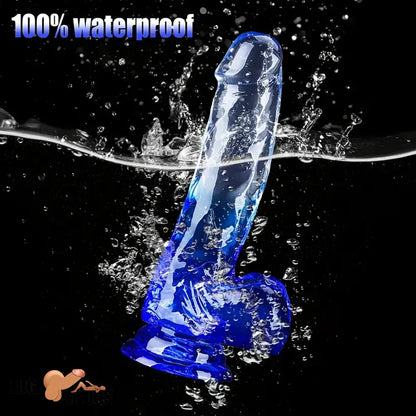 5.9in 7in 7.9in Gradient Color Clear Jelly Real Cock Dildo For G-Spot Anal Sex
