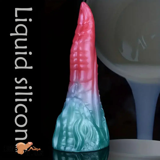 8.18in Dragon Monster Real Silicone Soft Dildo Penis Anal Expander Play