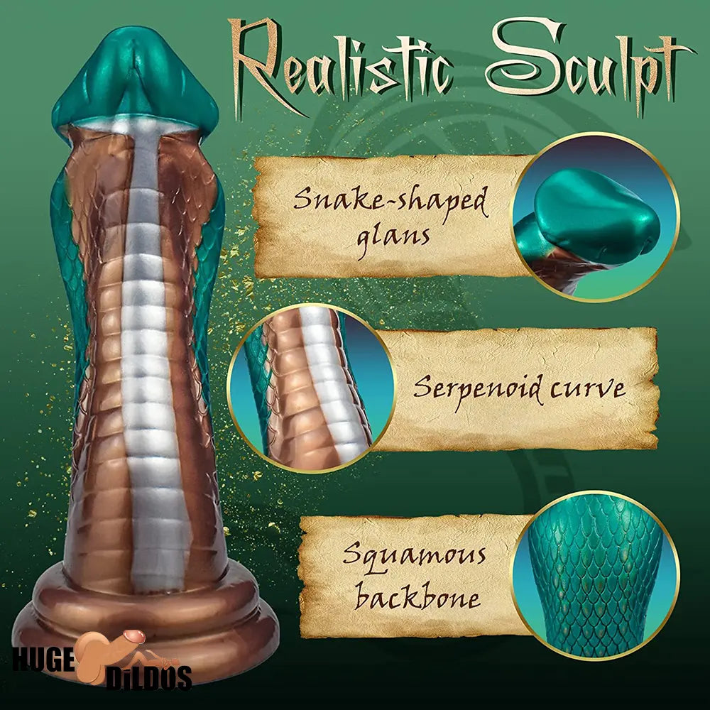9.06in Silicone Soft Big Fantasy Snake Curved Dildo For Sex Love Toy
