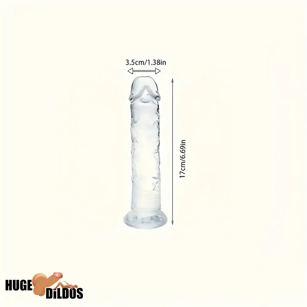 3.54in-9.84in Unisex Realistic Crystal Clear Dildo For Cock Women Sex Toy
