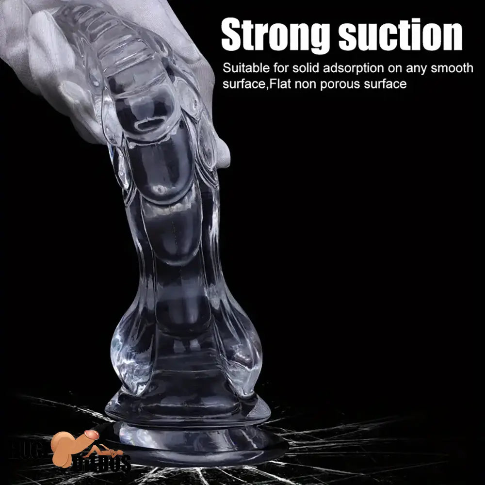 8.66in Clear Huge Spiked Monster Fantasy Dildo For Women Cock Sex Toy