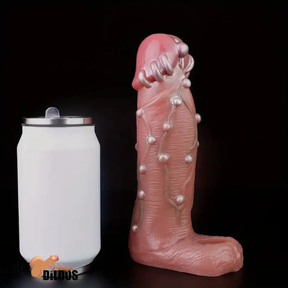 8.46in Realistic Large Silicone Soft Hollow Dildo Sleeve With Pearl