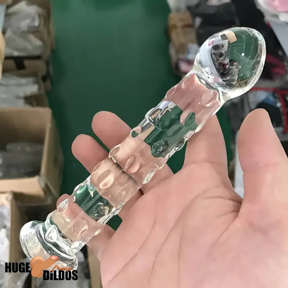 6.9in Clear Real Glass Crystal Dildo For G-Spot Vaginal Anal Sex Stimulation