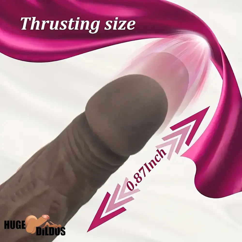 10.6in Large Vibrating Thrusting Big Silicone Soft Heated Dildo Machine